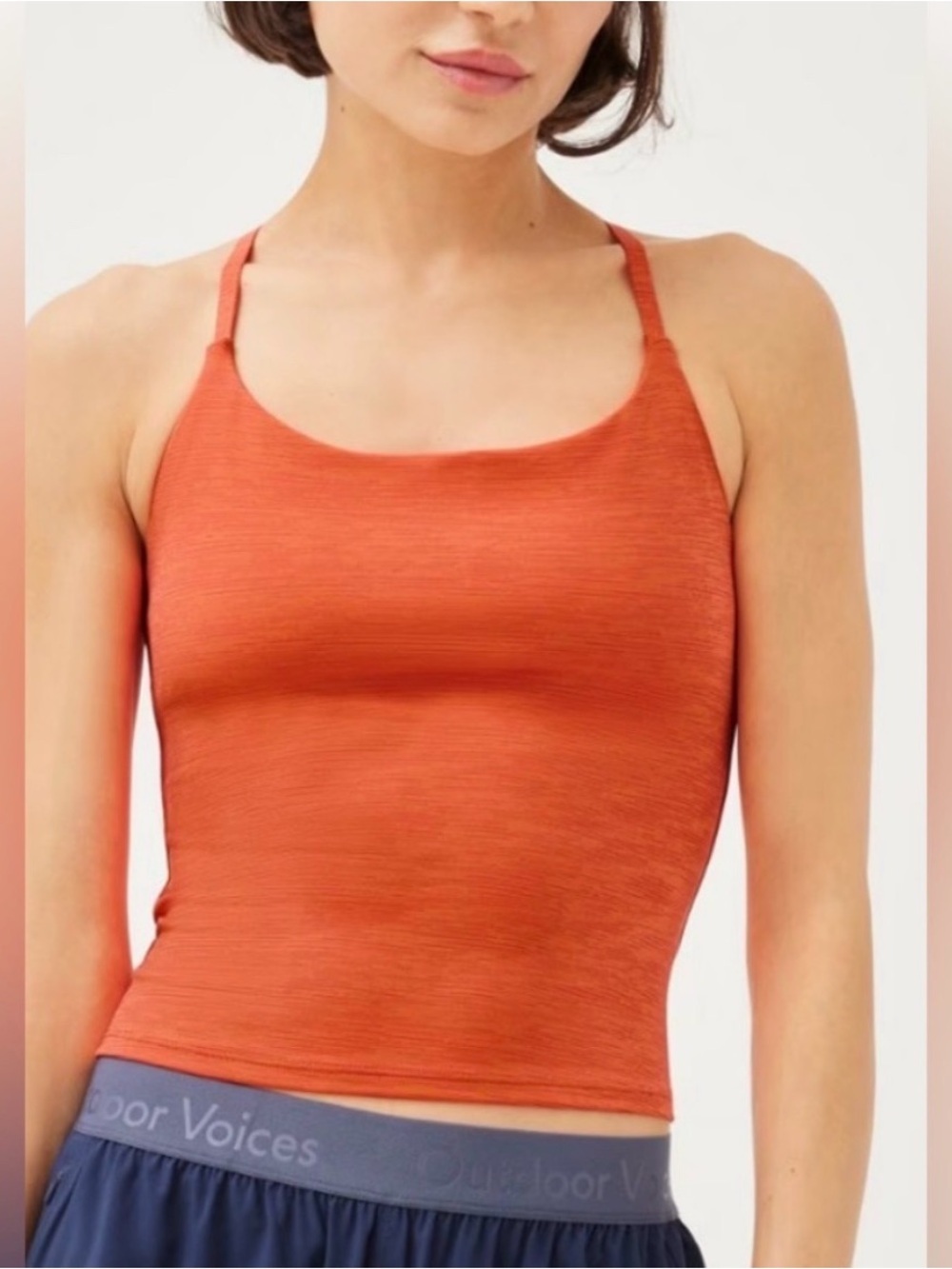 Outdoor Voices Women's Rust Orange Ribbed Camisole Tank